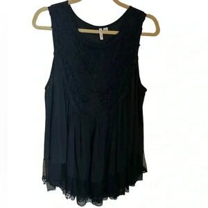 Crochet and lace casual party blouse, Sz 1X